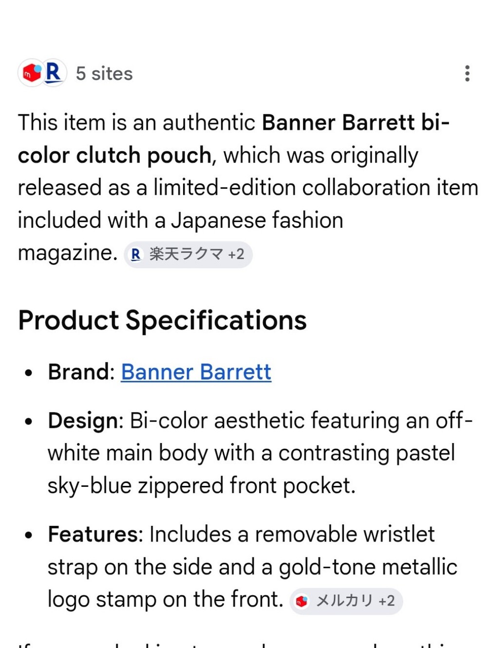 🔥JAPANESE EXCLUSIVE🔥 Banner Barrett Clutch-Style Bi-Color Pouch - Picture 13 of 13